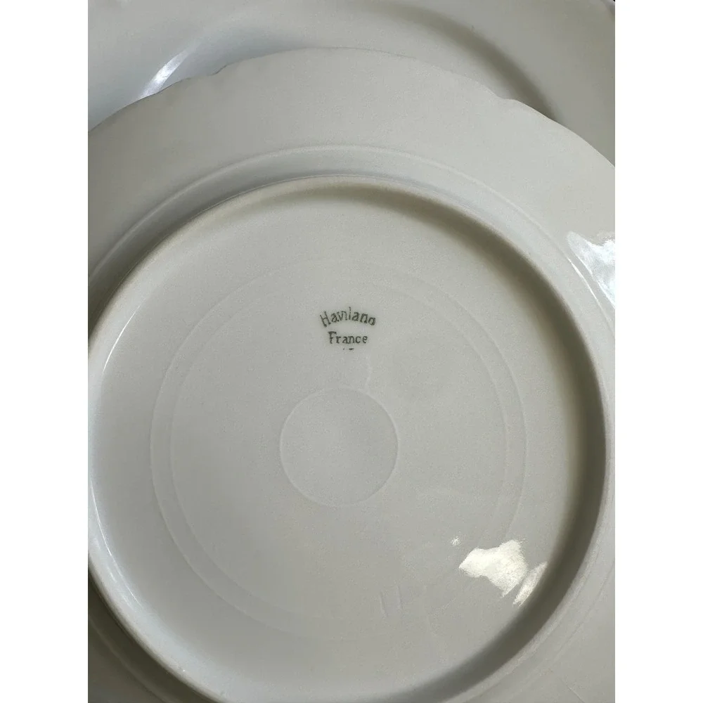 Haviland France White Porcelain Scalloped Edge Bread Butter Plates Set of 4